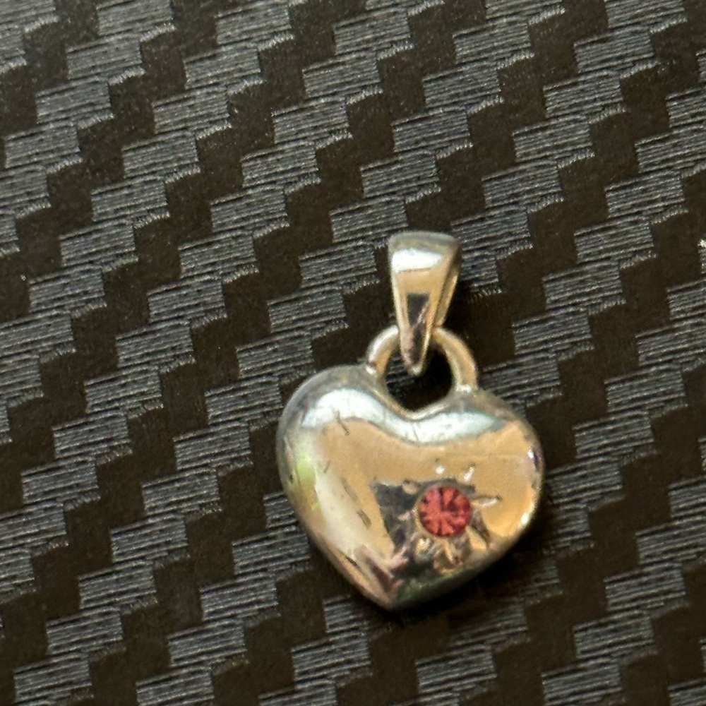 Premier Designs Silver and Pink Heart Pendant